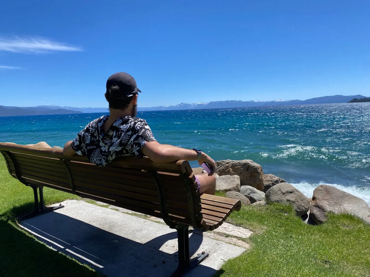 Profile overlooking Lake Tahoe